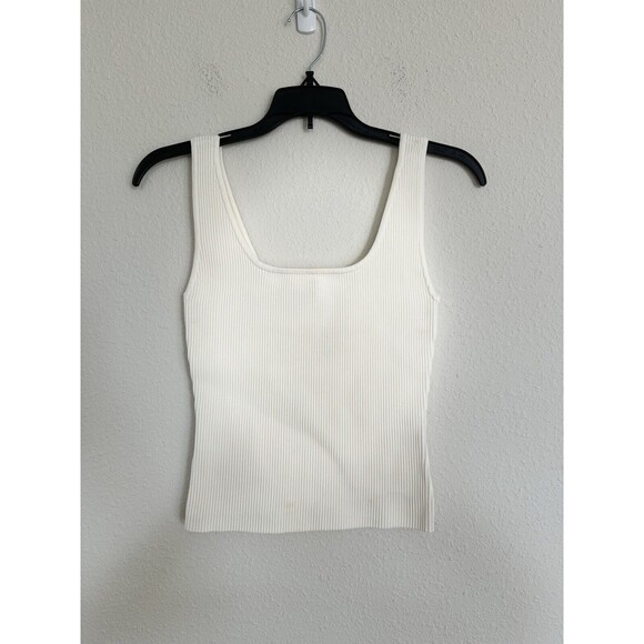 Nordstrom Open Edit Rib Knit Casual Crop Tank Top Shirt Size XS Classic Comfort - Picture 1 of 6